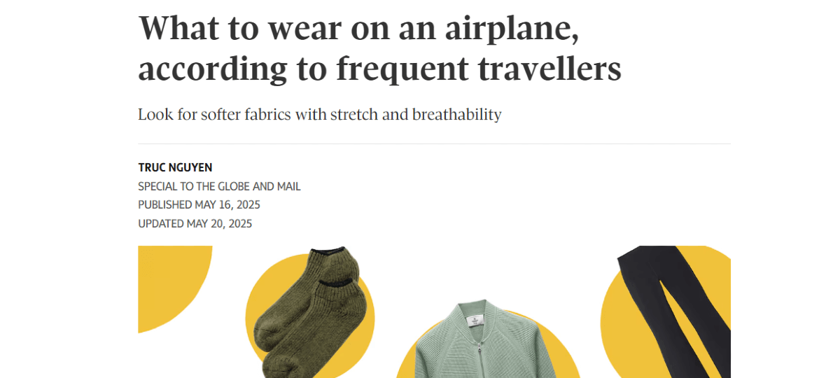 What should you wear on an airplane? Dr. Owsianik speaks to The Globe and Mail.